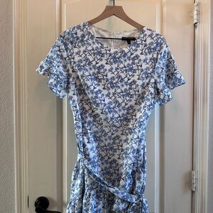 Banana Republic Blue and White Floral Midi Dress